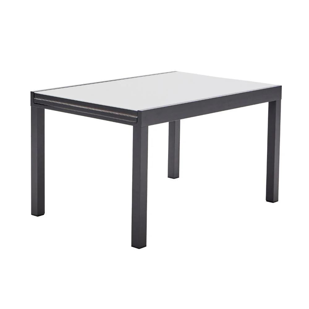 Naterial Lyra Ext Dining Table 4/10P Glass Top 135/270x90cm Dark Grey - Image 2