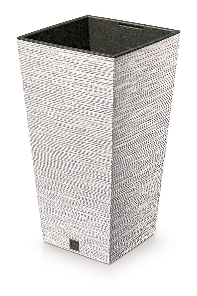 Prosperplast Furu Square Eco Wood Planter 29.5x29.5x55cm - Eco White