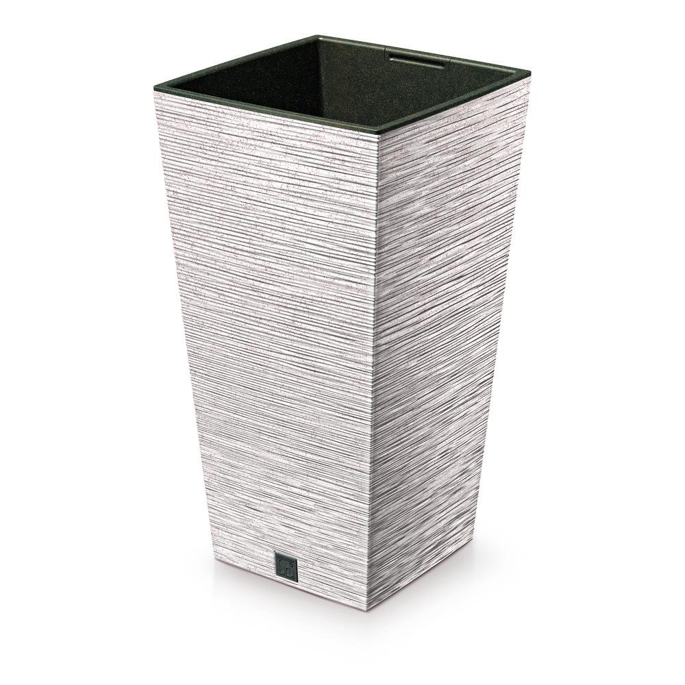 Prosperplast Furu Square Eco Wood Planter 39.5x39.5x75.5cm - Eco White