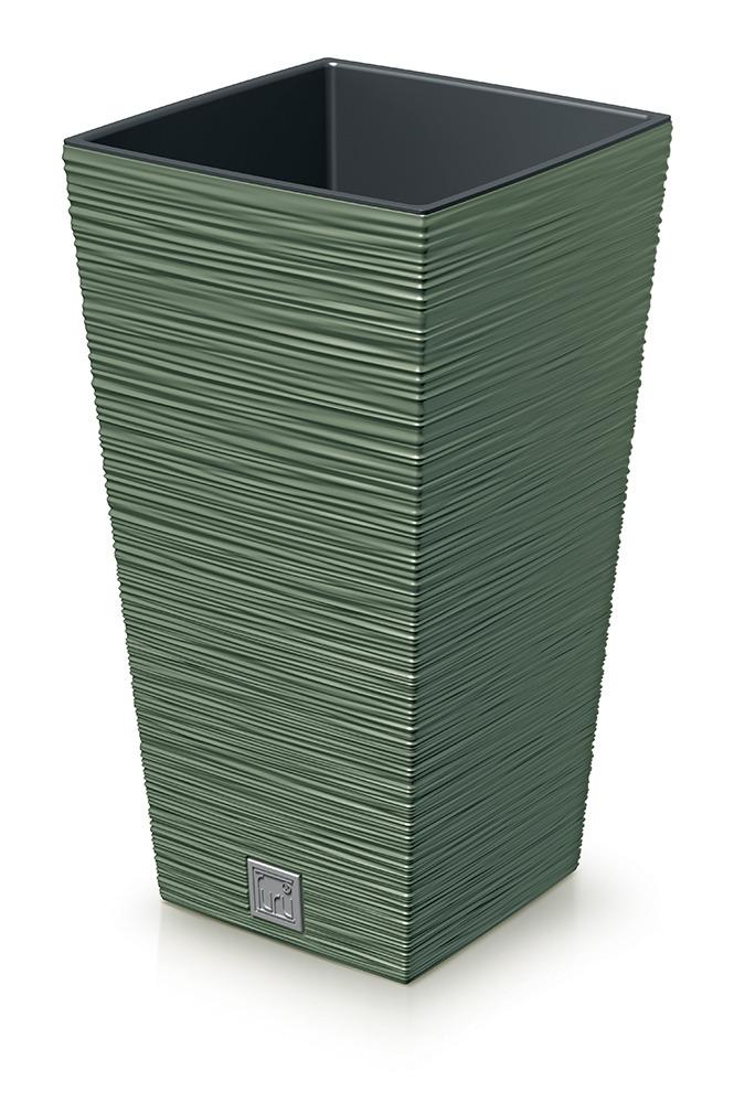 Prosperplast Furu Square Planter 39.5x39.5x75.5cm - Earth Green