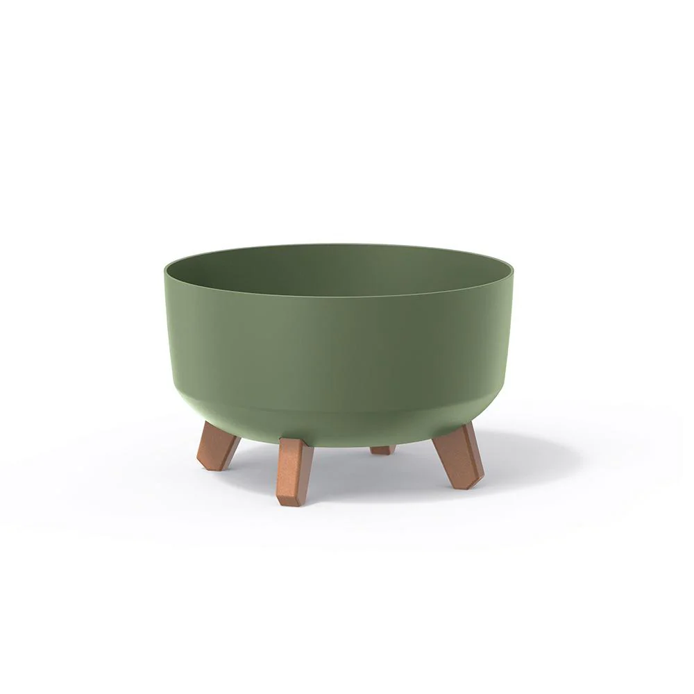 Prosperplast Gracia Low Planter 23.5x23.5x15.5cm - Earth Green