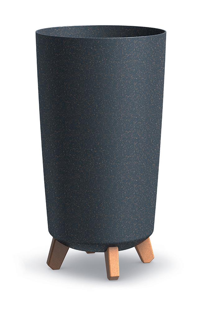 Prosperplast Gracia Tubus Slim Eco Wood Planter 23.9x23.9x44.5cm - Anthracite