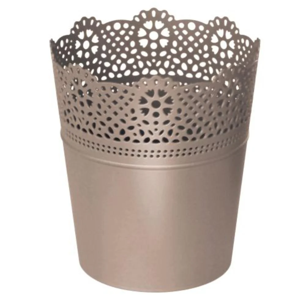 Prosperplast Lace Planter 18x18x21cm - Mocca