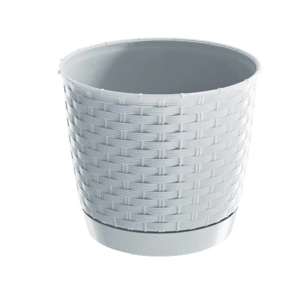 Prosperplast Ratolla Round Planter 16.5x16.5x14.2cm - White