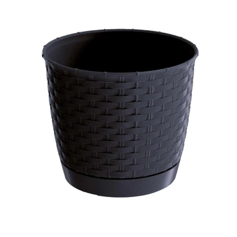 Prosperplast Ratolla Round Planter 30x30x26.4cm - Anthracite