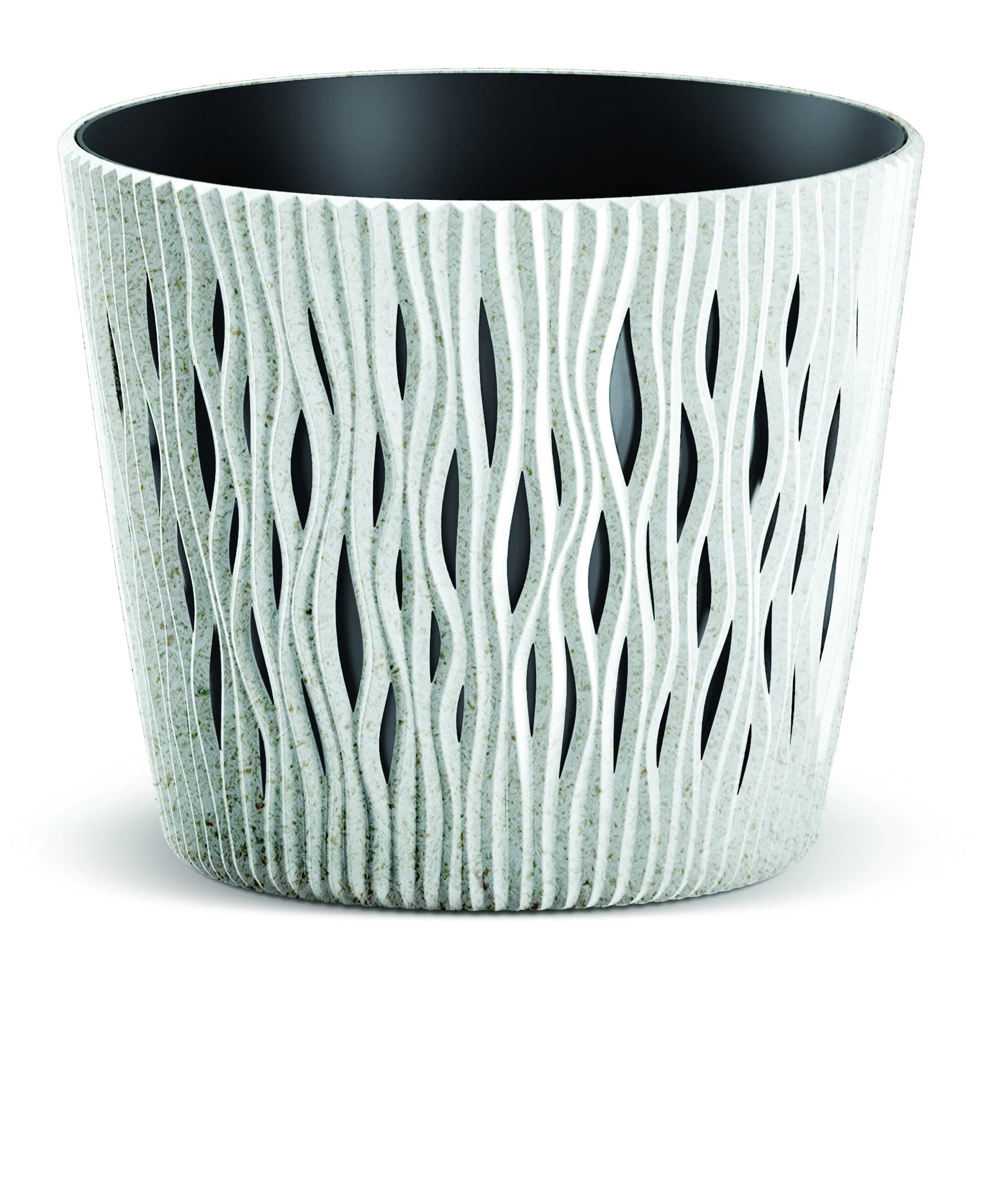 Prosperplast Sandy Round Eco Wood Planter 15.8x15.8x13.8cm - Eco White