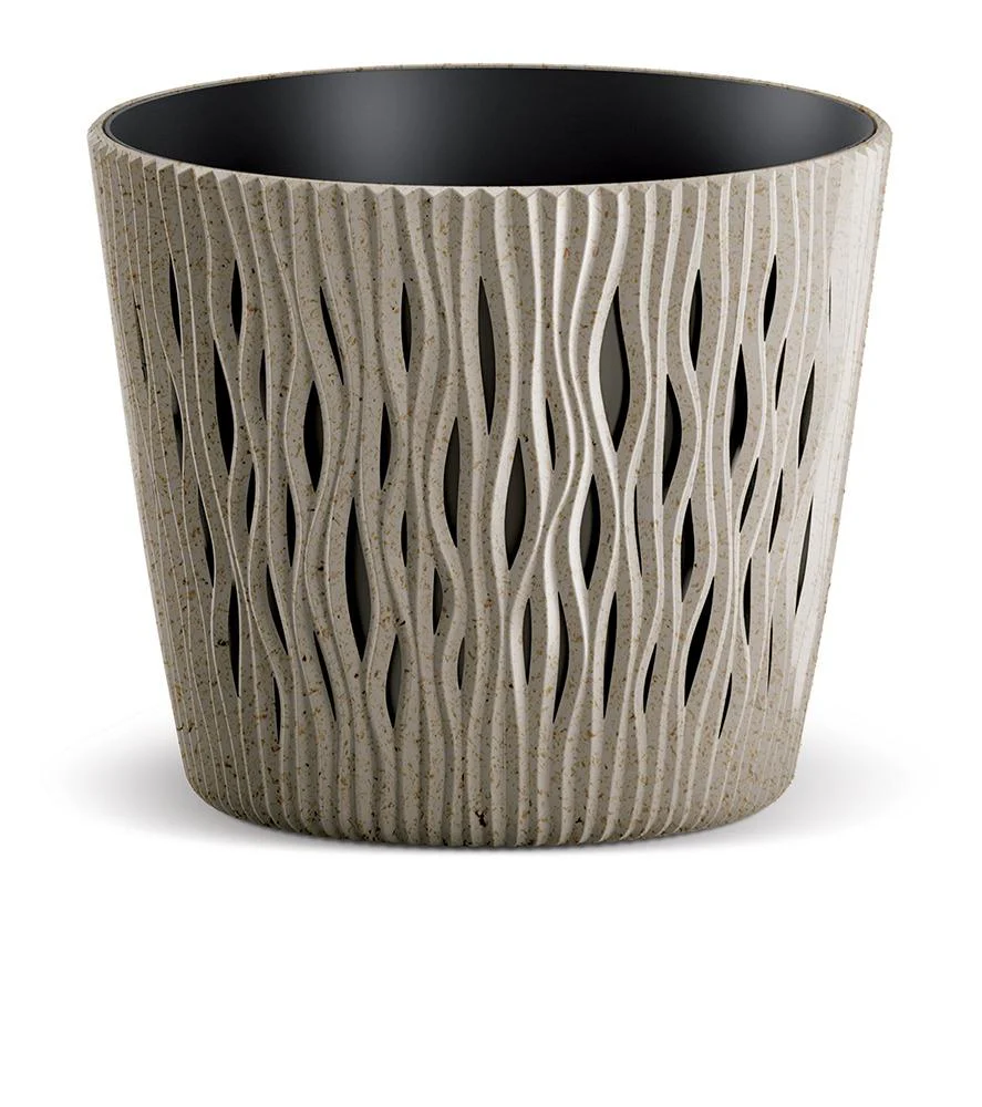 Prosperplast Sandy Round Eco Wood Planter 26.2x26.2x22.2cm - Eco Naturo
