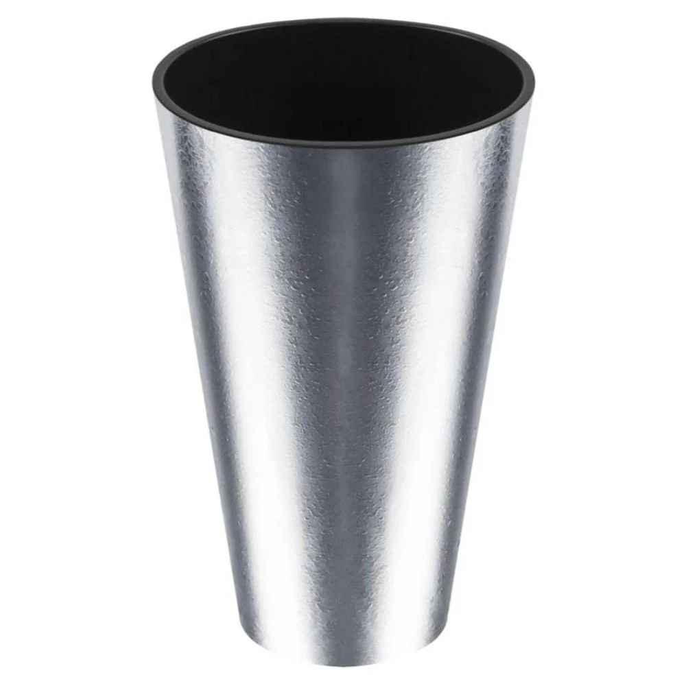 Prosperplast Tubus Chrome Planter 15cm - Silver
