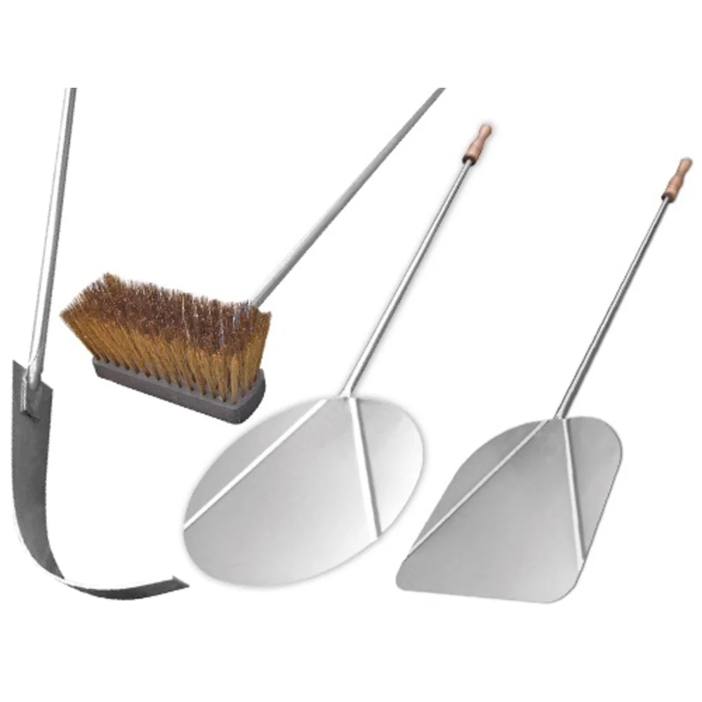 Rectangular Stainless Steel Shovel for Oven 29 x 33cm with Wooden Handle 140cm