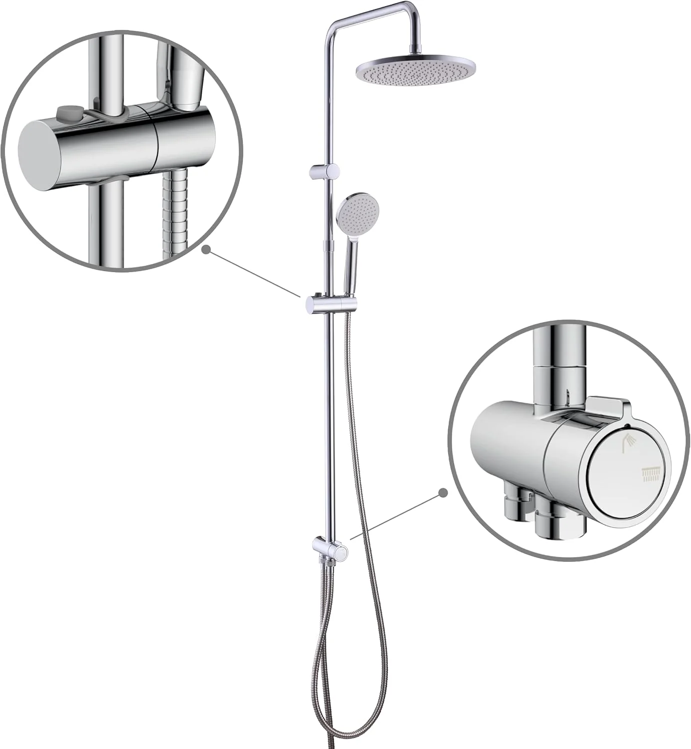 Sensea Essential Full System W/O Faucet Hs 1J Acs Chrome,