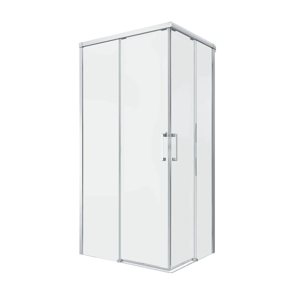 Sensea Remix Rectangular Sliding Shower Cubicle with Corner Entry 80 x 100 x 195cm - Chrome/ Clear