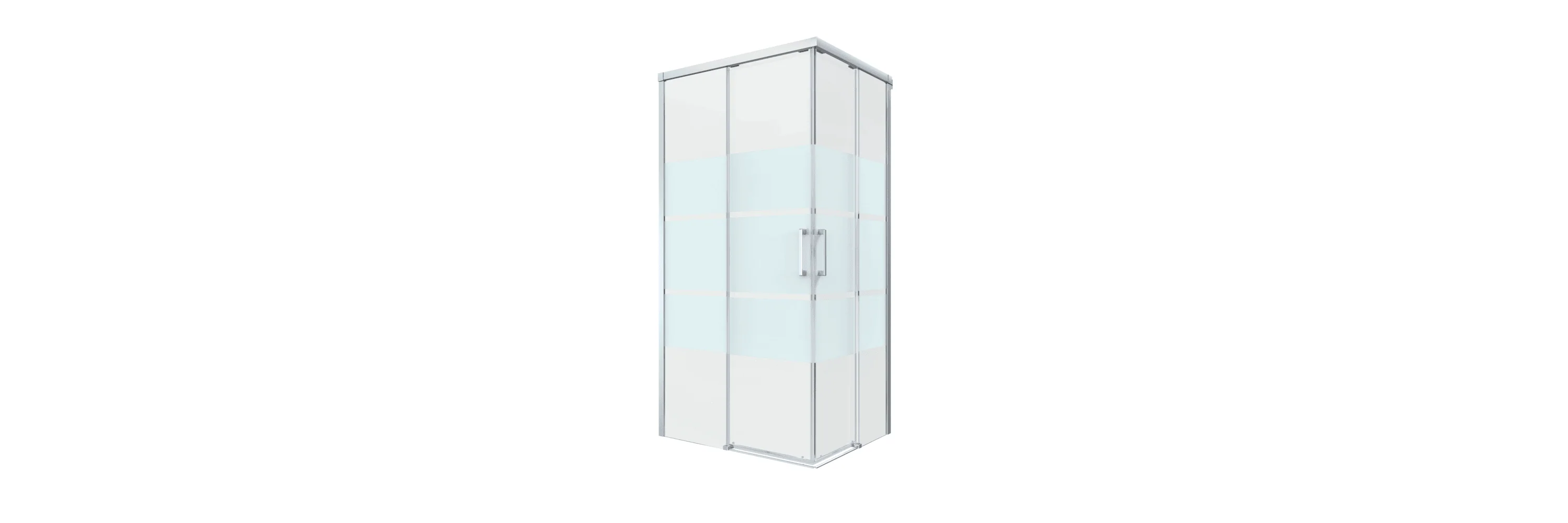 Sensea Remix Rectangular Sliding Shower Cubicle with Corner Entry 80 x 100 x 195cm - Chrome/ Print