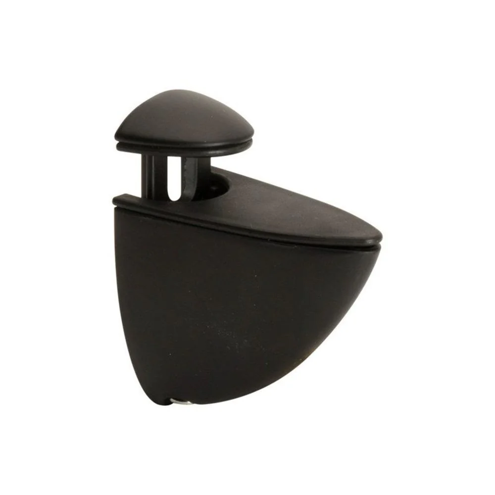 Glass Shelf Bracket Set of 2 Pieces 0.2cm to 0.6cm - Black