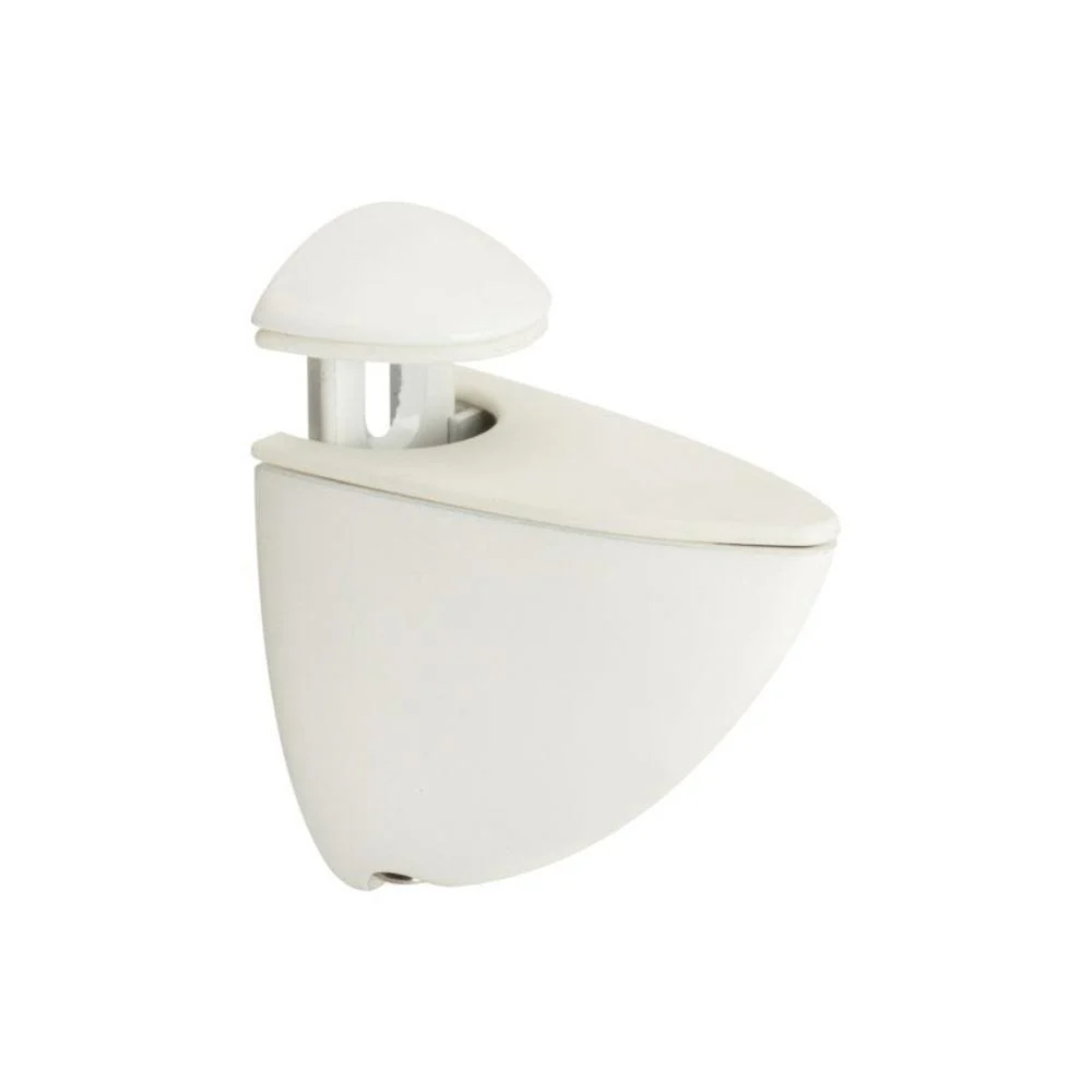 Glass Shelf Bracket Set of 2 Pieces 0.2cm to 0.6cm - White