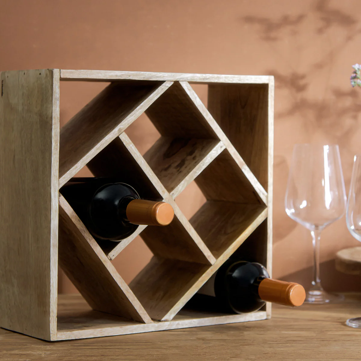 Homla Sjal Mango Wine Rack Natural 33X33 Cm - Image 4
