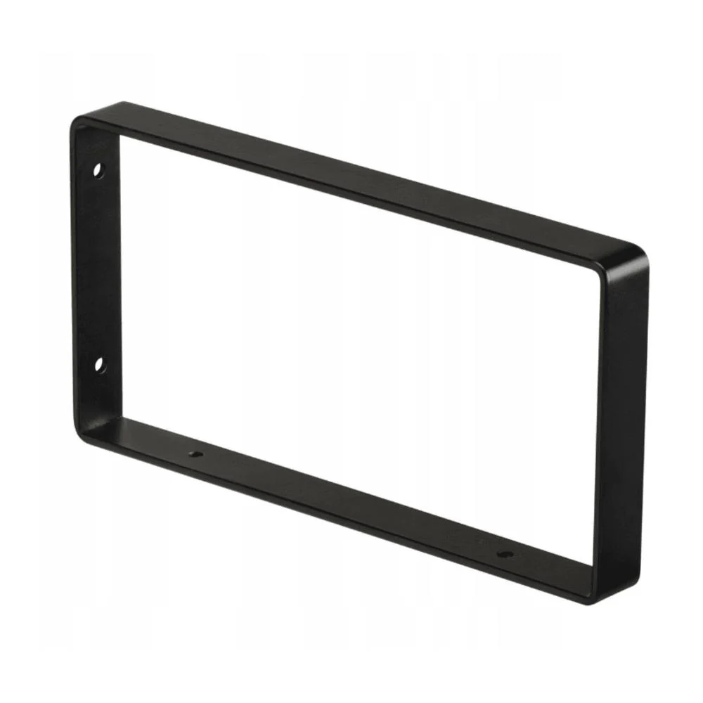 Spaceo Plata 10 x 18cm Rectangular Shelf Bracket Set of 2 Pieces - Metal Black