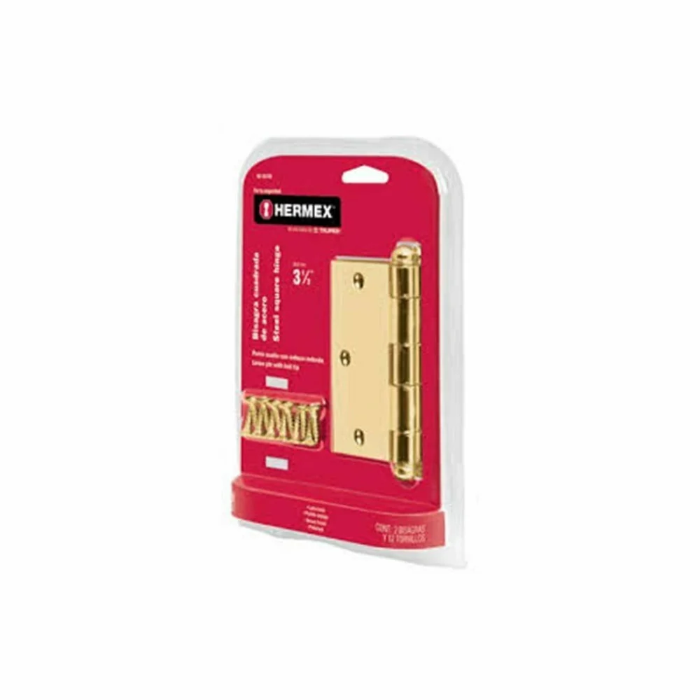 Square Hinge, Brassed Steel 2x3".