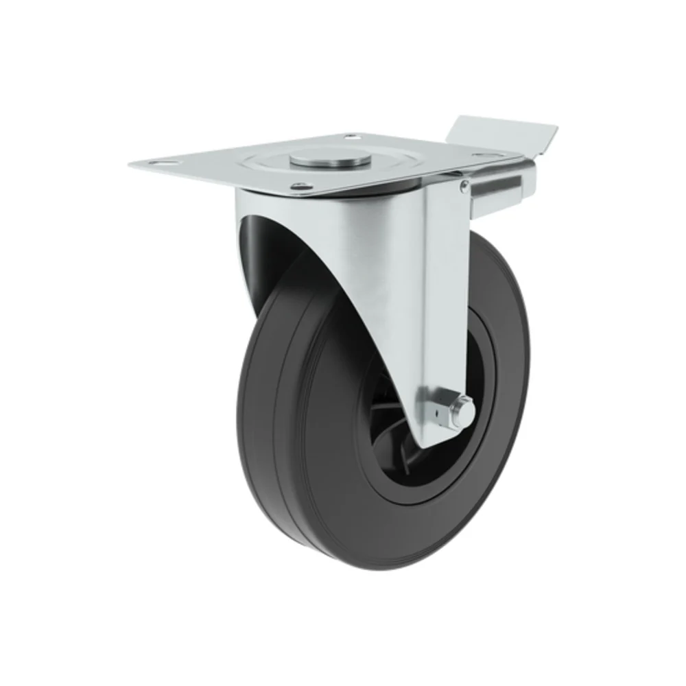 Standers Caster Wheel 360Ã‚Â° with Plate and Brake 12.5cm