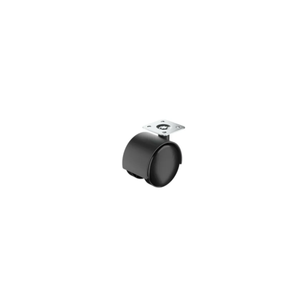 Standers 1 Caster 35Mm 360Ã‚Â°, Plate, Indoor Black Plastic Parts