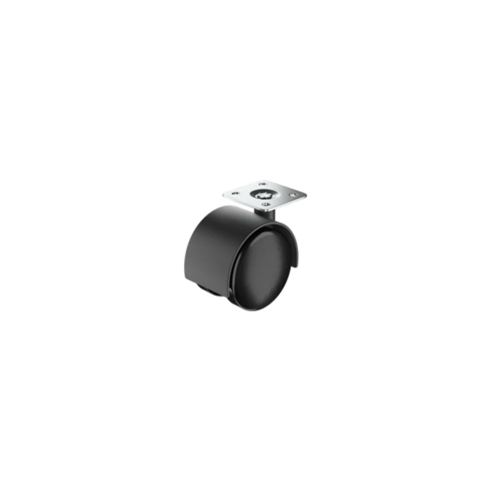 Standers 1 Caster 40Mm 360Ã‚Â°, Plate, Indoor Black Plastic Parts