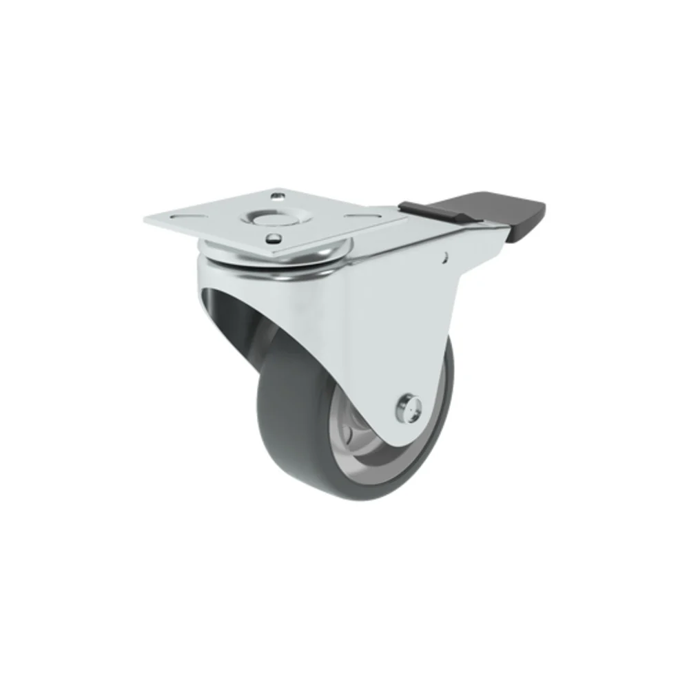 Standers 1 Caster 75Mm 360Ã‚Â°, Plate, Plastic Brake, Anti Slide Anti-Scuffmark