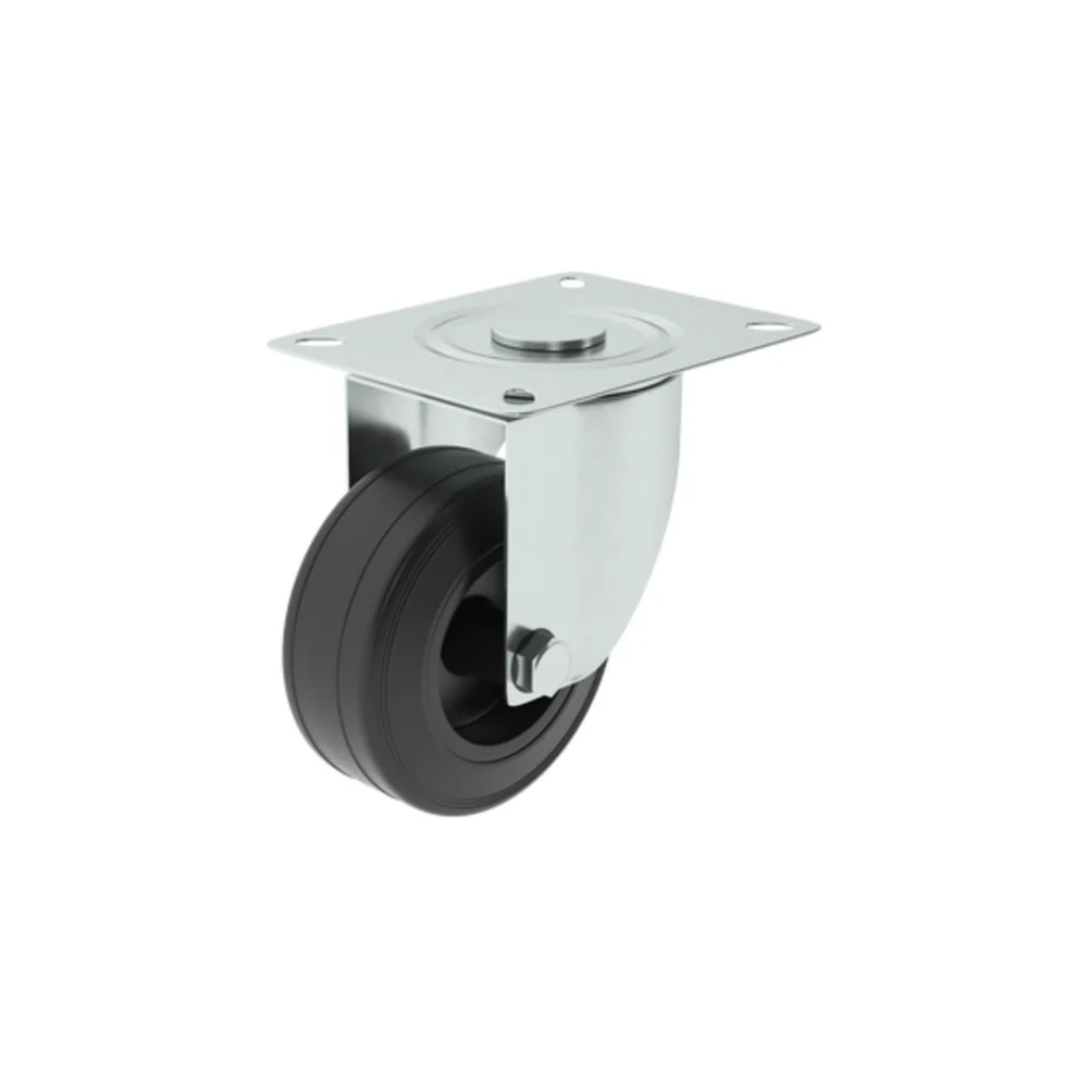 Standers 1 Caster 80Mm 360Ã‚Â°, Plate , Indoor/Outdoor Black Wheel Anti Slide