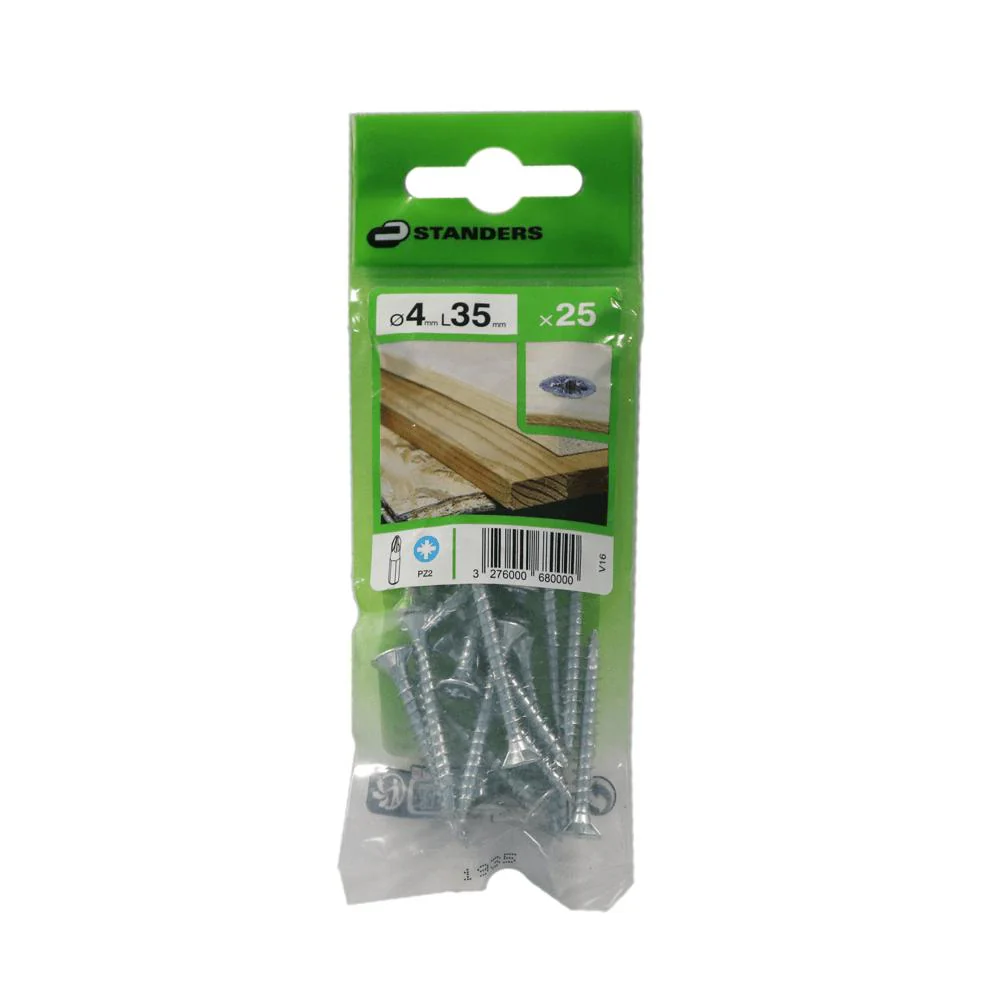 Standers Chipboard Steel Flat  Screw  - 4X35mm Type 17 25Pc