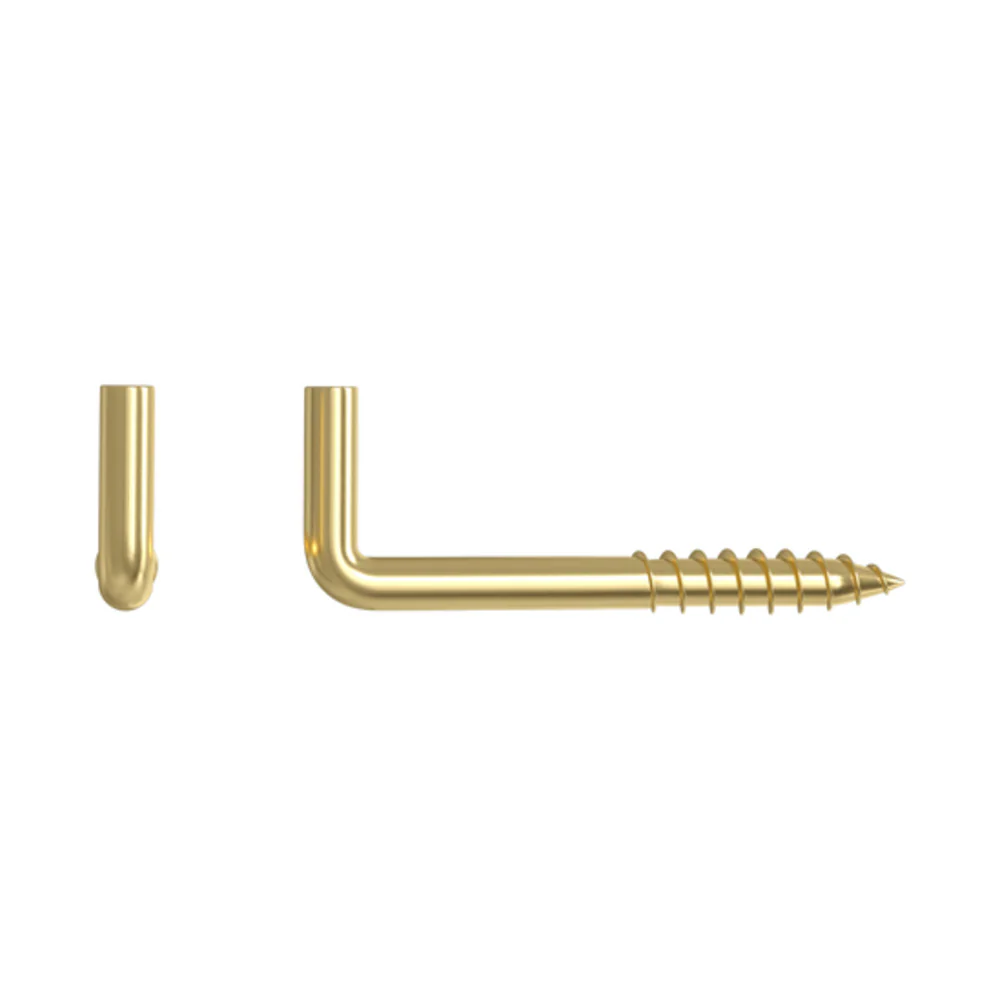 Standers Square Cup Hooks Brass Screw 2.5 X 25Mm - 20 Pieces