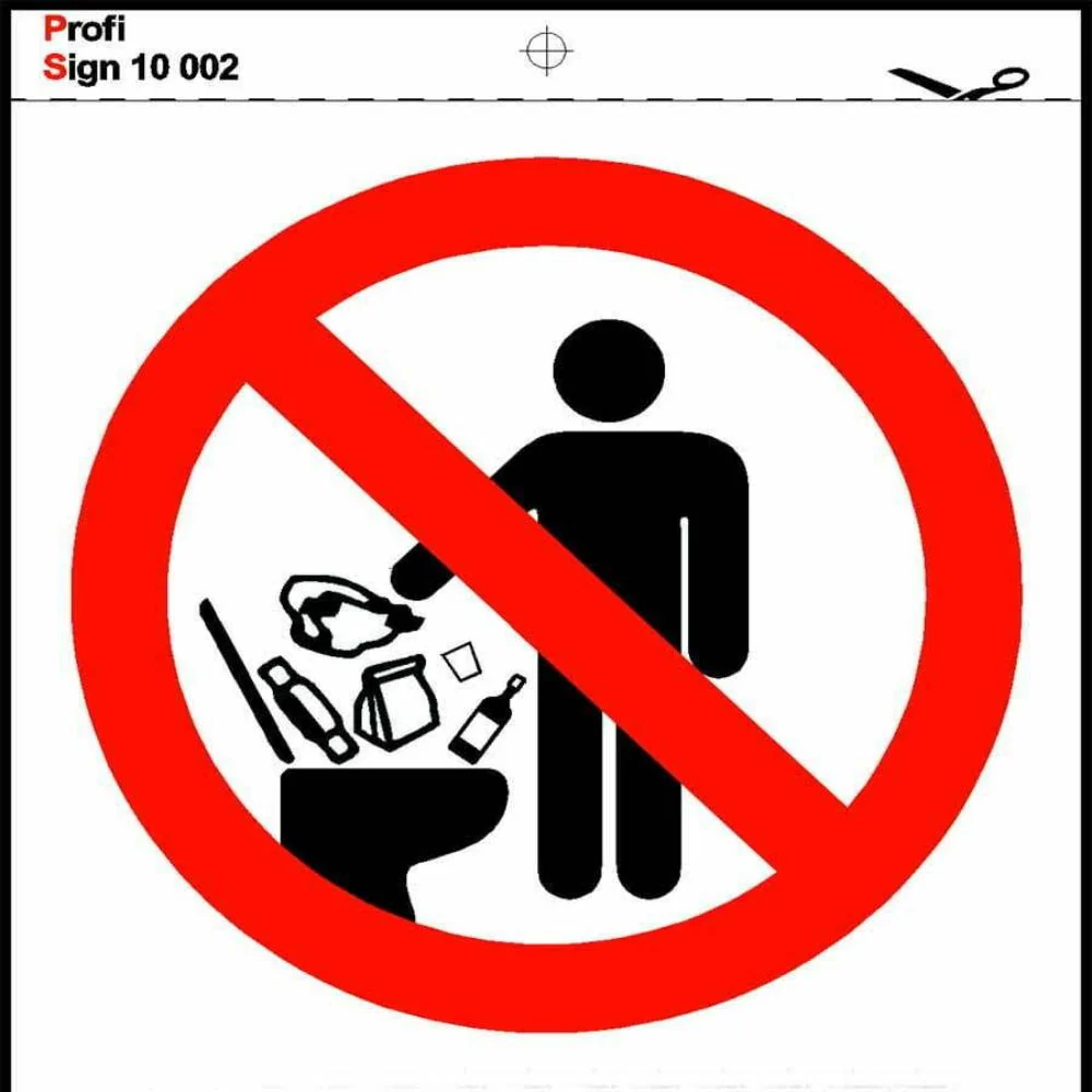 STICKER: DO NOT FLUSH TRASH
