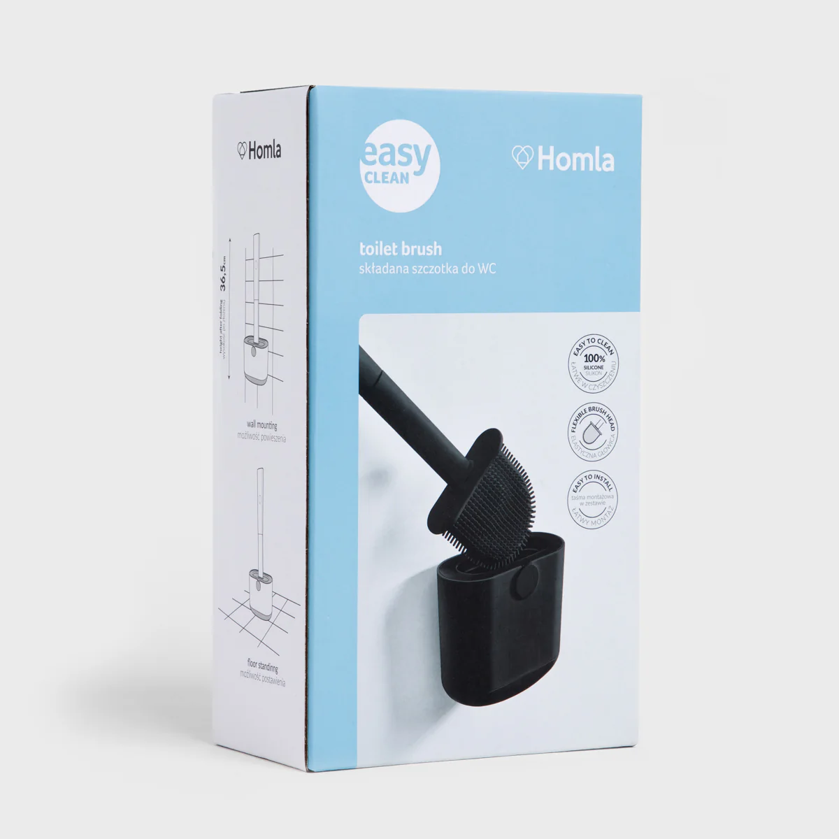 Homla SToilet brush REINA silicone black 12.3x6.2x36.5 cm - Image 4