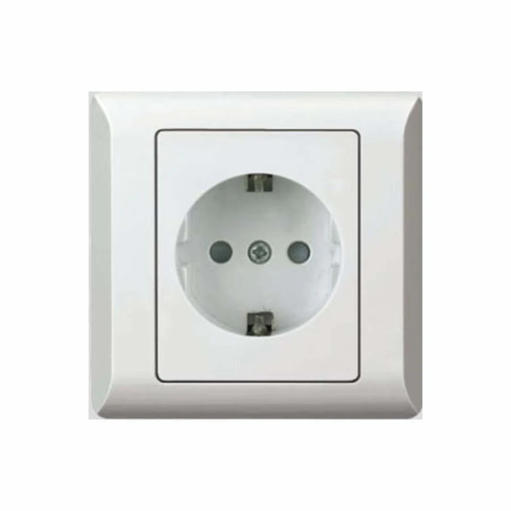 Taili Apex 16A 1 Gang Schuko Socket - White