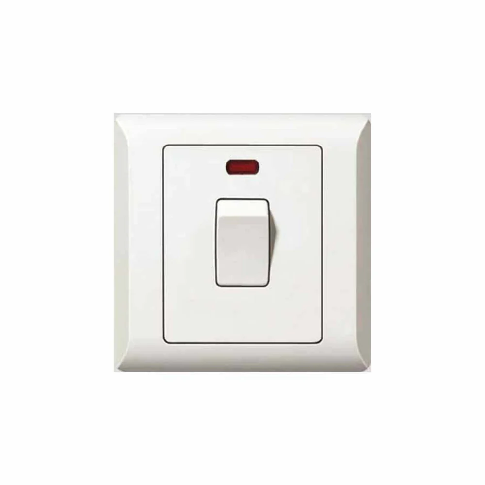 Taili Apex DP Switch 20A 1 Gang with Neon - White