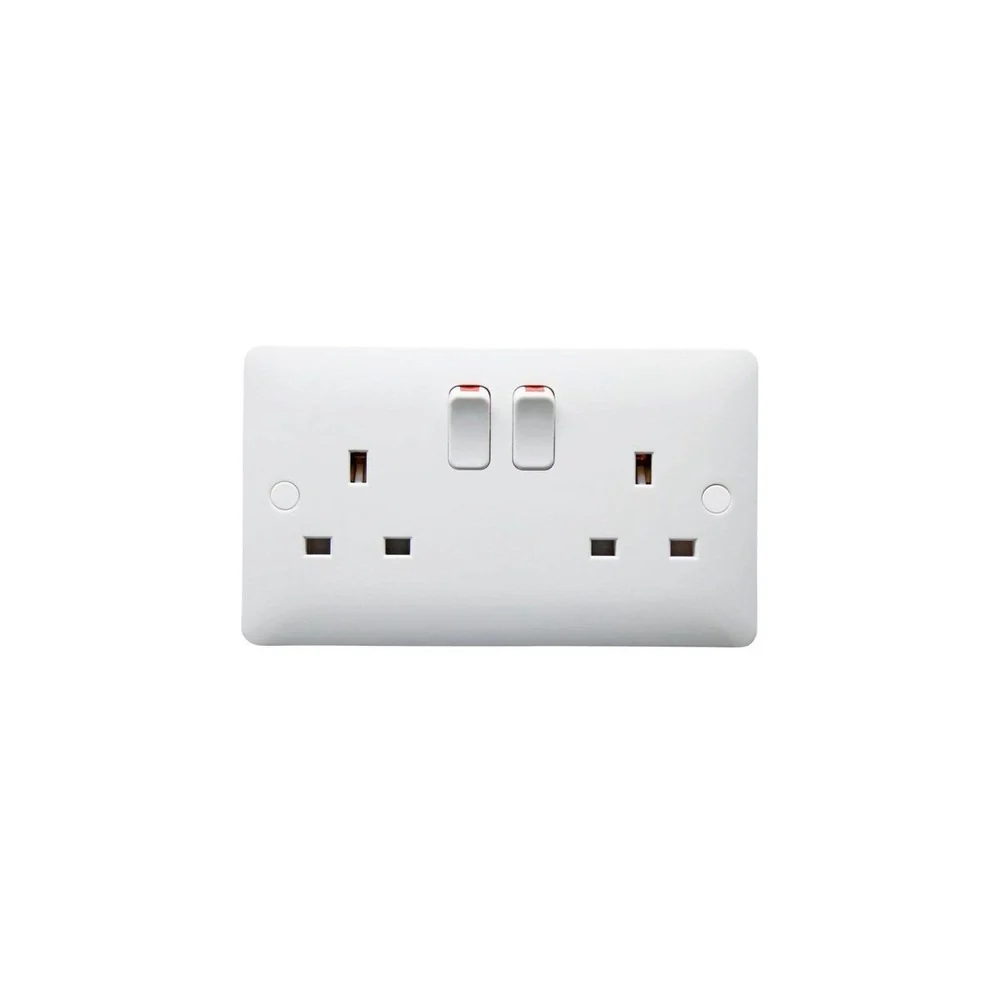 Taili Klepp 13A 2 Gang SP Switched Socket Outlet - White