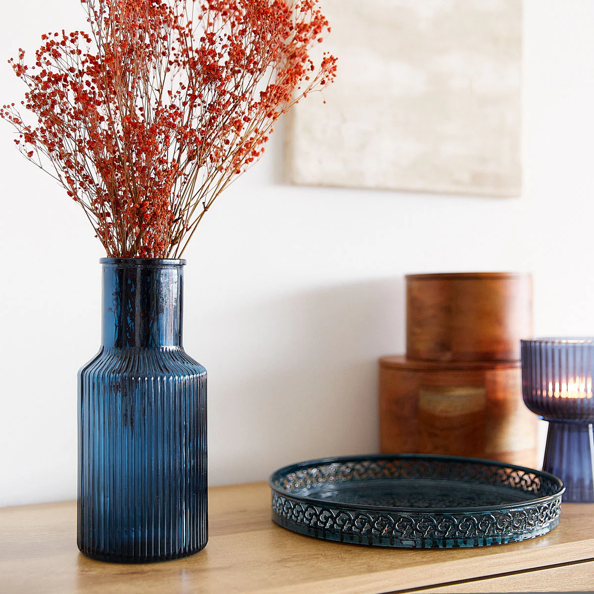 Homla Tolle Vase Navy Blue 10X22 Cm - Image 5