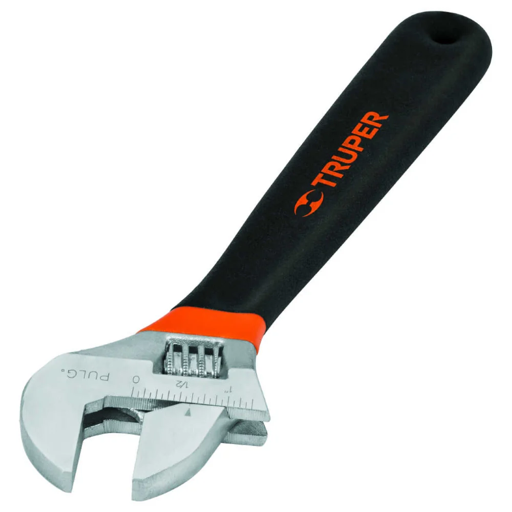 Truper Adjustable Wrench 30Cm With Comfort Grip.
