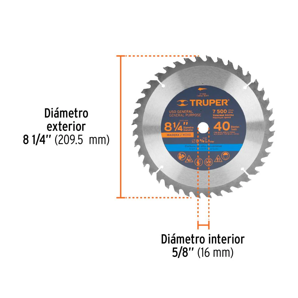 Truper Cir Bladex40, 8-1/4 .