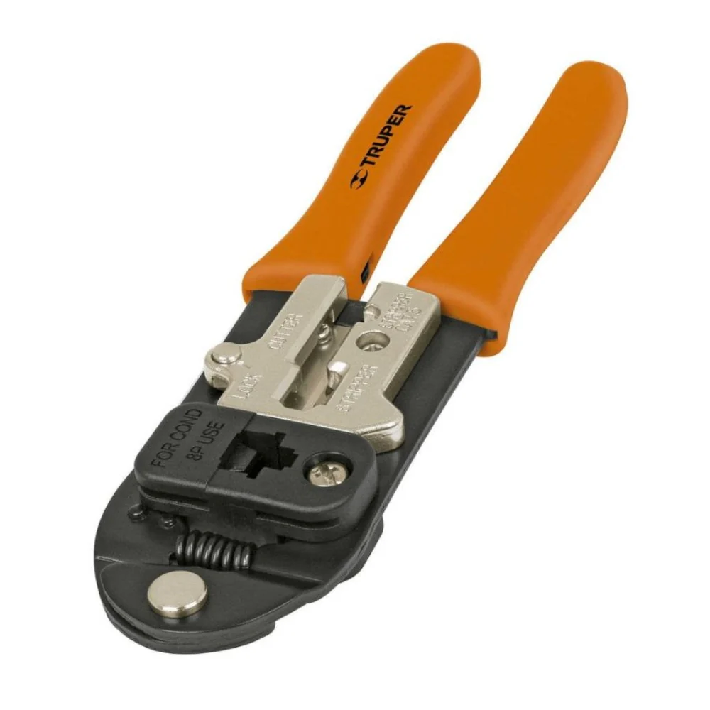 Truper Crimping Clamp For Rj-45 Cables With 8 Contacts 20cm.