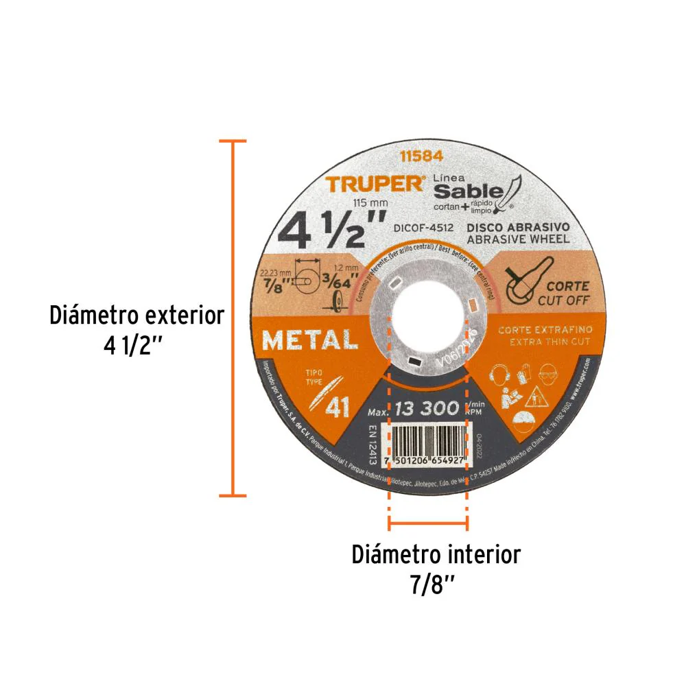 Truper Disc Mtl C1 1.2mm .