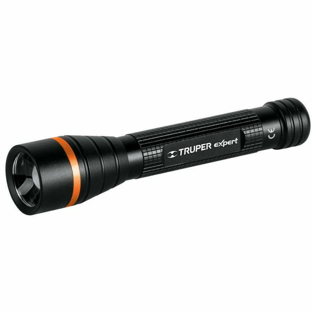 Truper Expert Aluminium Flashlight With 235 Lumens And 2Aa Batteries.
