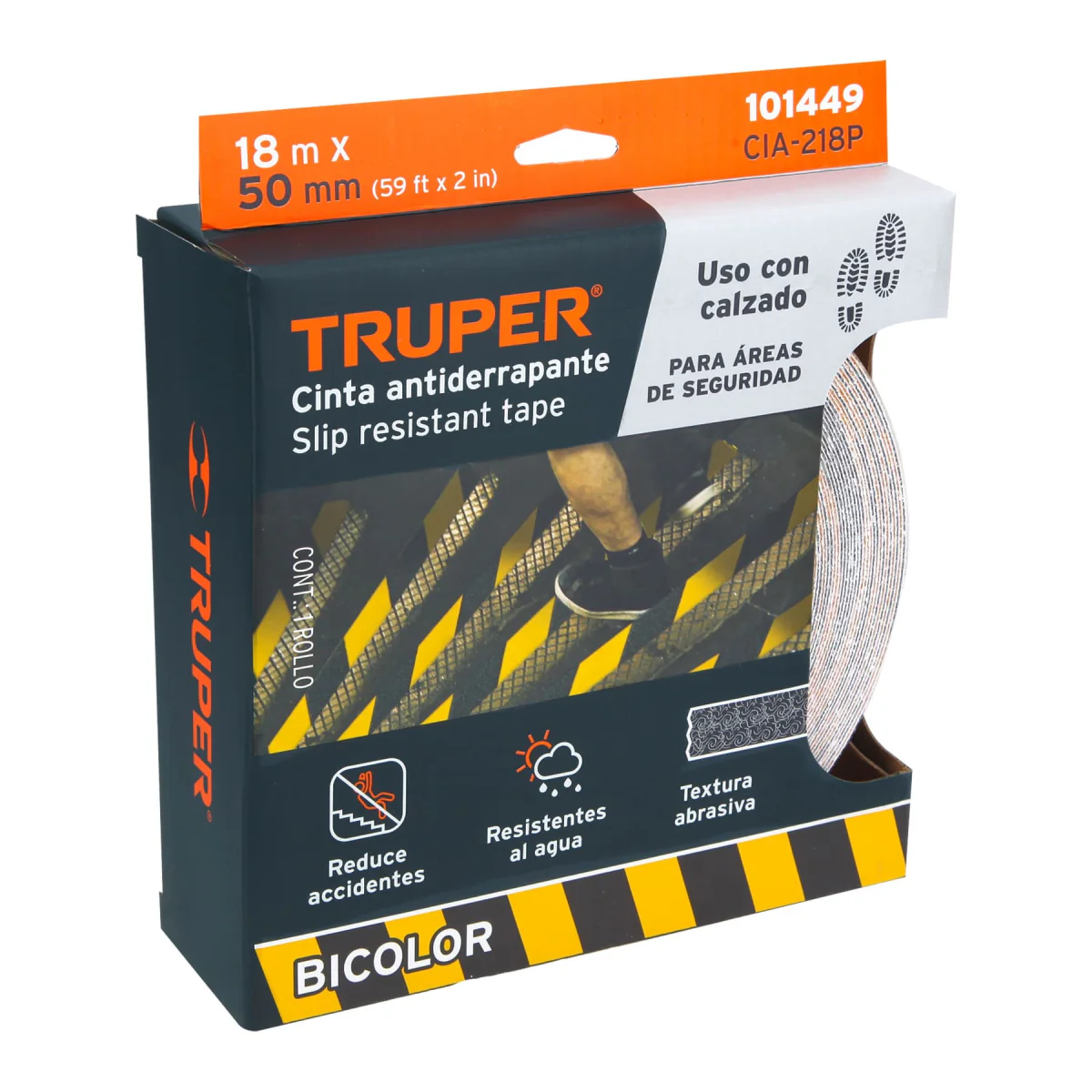 Truper2" Black / Yellow Anti Slip Tape, 60 Ft..