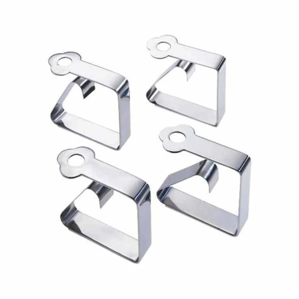 Wenko Table Cover Clip Set of 4 Pieces Stainless Steel